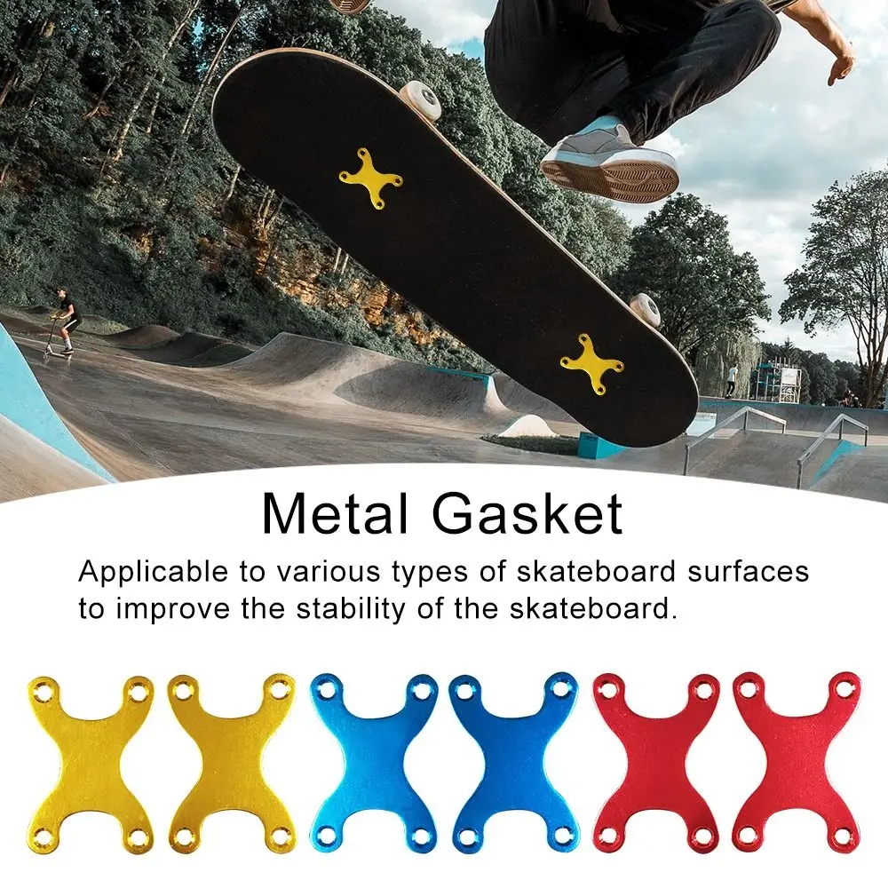 Tahan lama Anti tenggelam Gasket pelindung Skateboard aksesoris empat roda pelat geser dek Gasket Metal