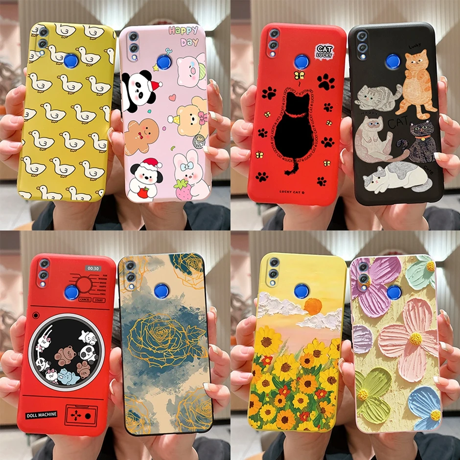 Beautiful Protection Case For Honor 8X Painting Fashion Cartoon Novel Style Case For Honor 8X Cute Cartoon Back Mobilie  Cover