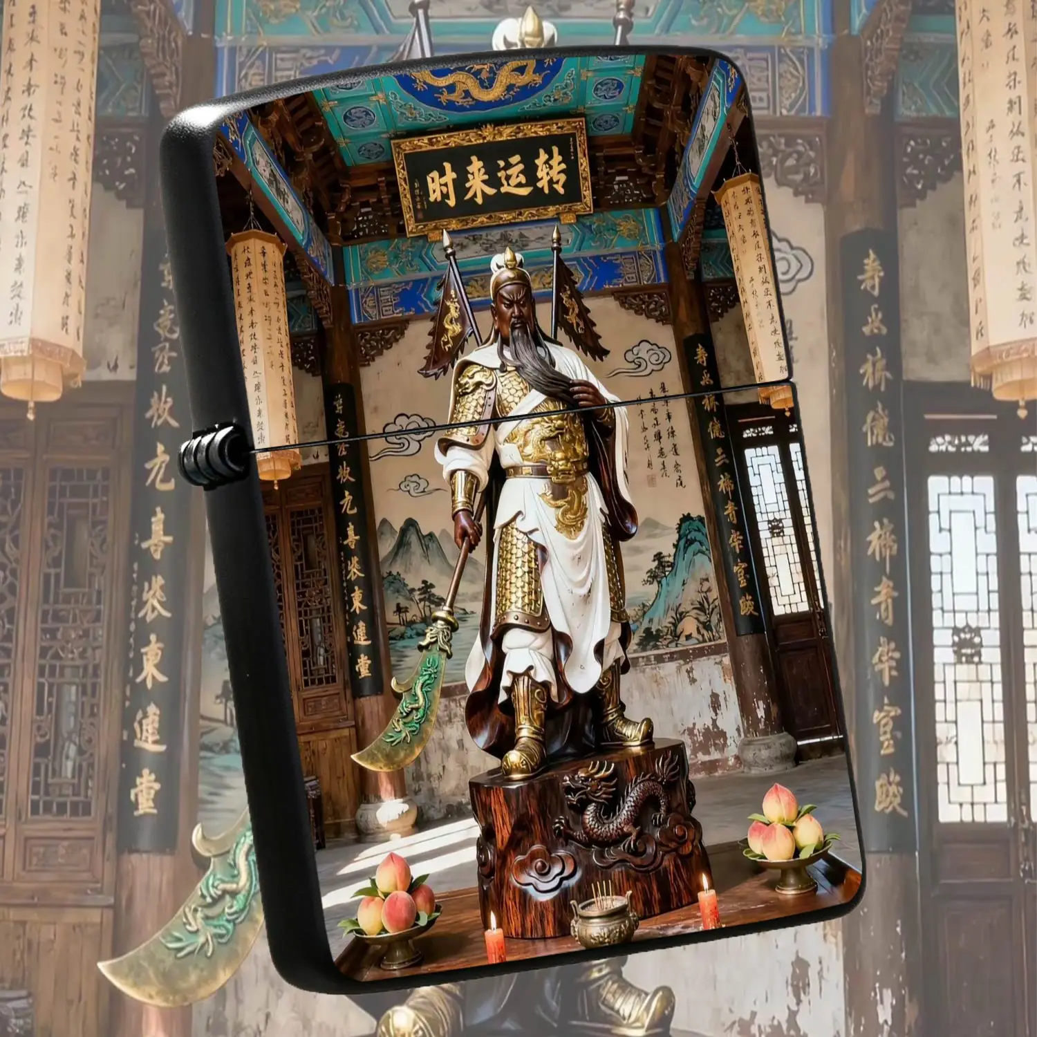 Portable Igniter With Traditionalguan Yu Statue Pattern, Auspicious Good Luck Design, Exquisite Cultural Themed Decor, Ideal For Daily Use, Gifting, Collection, Multi-Scenario Practical Accessory For Home, Outdoor And B A Humorous And Inter