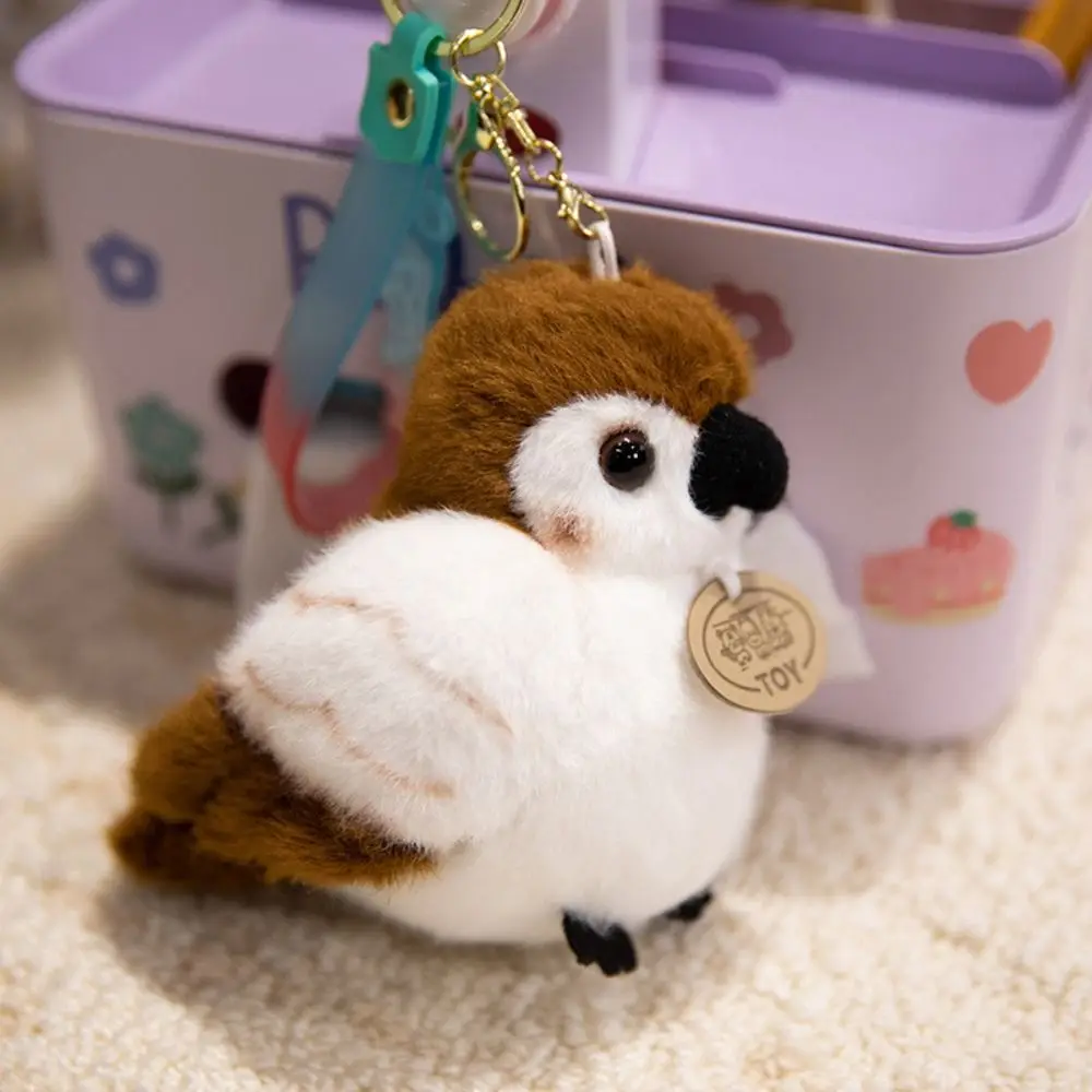 Simulazione pappagallo ciondolo in peluche ciondolo borsa peluche animali uccelli cinturino a scatto cartone animato Kawaii animali a spalla in piedi giocattolo per bambini