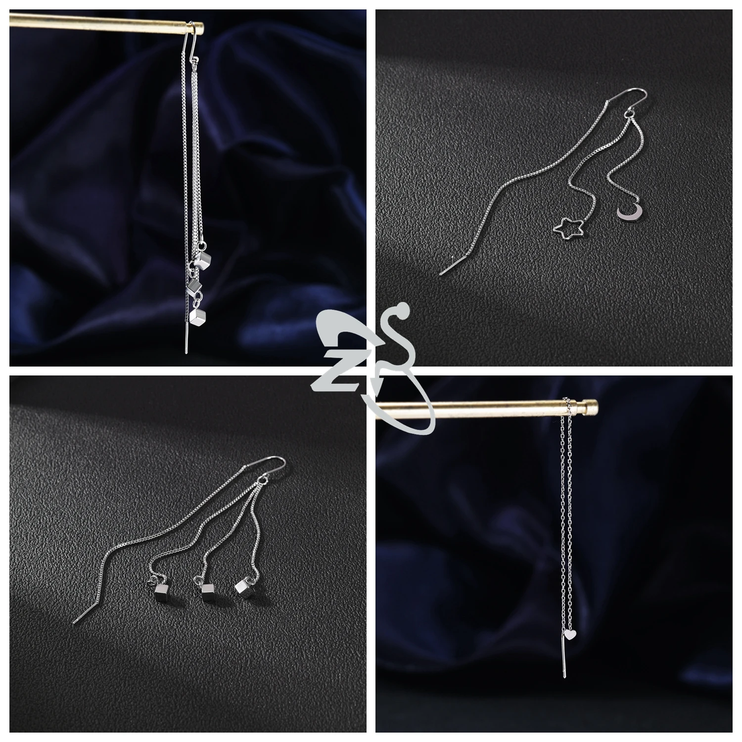 AOEDEJ 1 PC 20G Stainless Steel Ear Wire For Women Girl Silver Color Long Tassel Pendant Earrings Chain Earring Piercing Jewelry