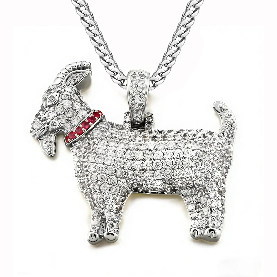 

VANAXIN ожерелье с подвеской в виде козла для мужчин и женщин, подарок, позолоченное 14 карат, ледяной кубический циркон, блестящая цепочка для шкатулки для ювелирных изделий