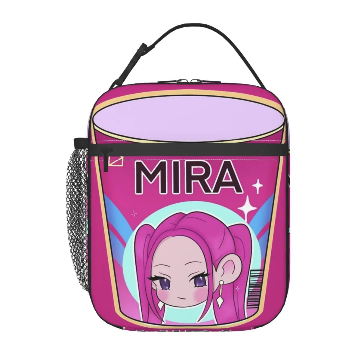 

Kawaii Mira Ramen Cup Insulated Lunch Bags Large Kpop Demon Hunters Huntrix Meal Container Cooler Bag Tote Lunch Box Bento Pouch