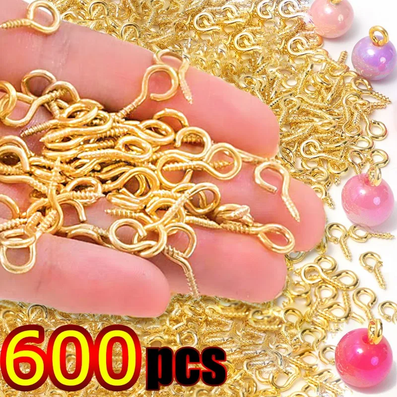 DIY Tiny Eye Pins Mini Eyelets Screw Threaded Hook Eyepins Jewelry Making Accessories Tools Gifts Ornaments Findings 2 Sizes