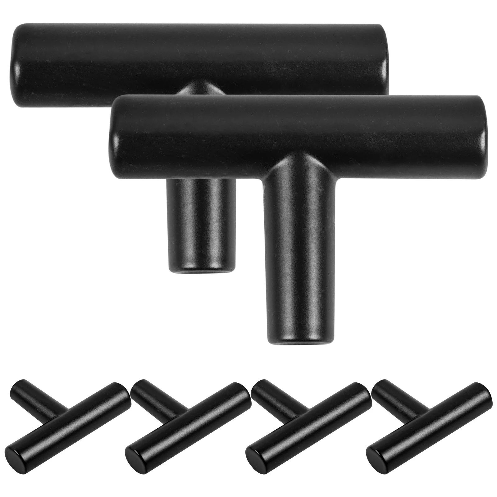 

6Pcs Aluminum Alloy Black Matte Cabinet Knobs Sturdy Door Handles for Kitchen Wardrobe Dresser Drawers Cabinet Door Knobs