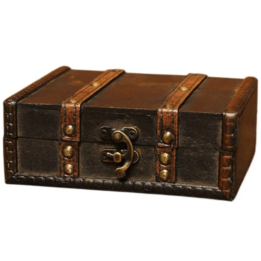 

Vintage Wooden Jewelry Box Decorative Storage Case for Rings Necklaces Earrings Bracelets Portable Organizer Wooden Storage Box