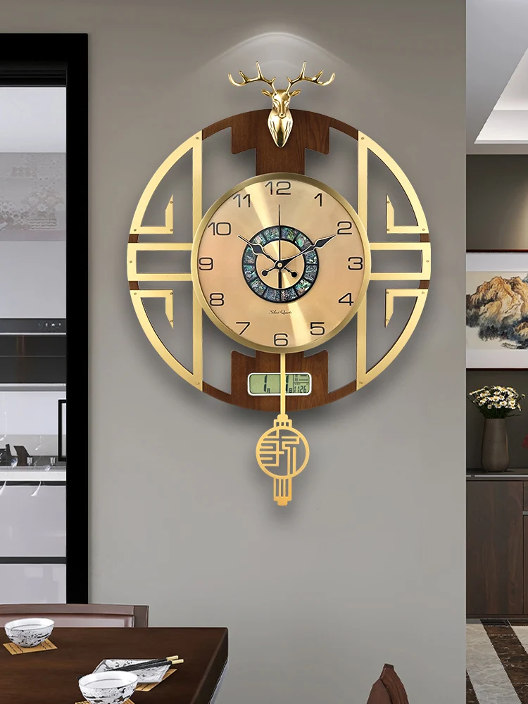 2024 New Chinese Style High end Creative Millennium Calendar Wall Clock Living Room Home Clock High end Atmosphere Clock