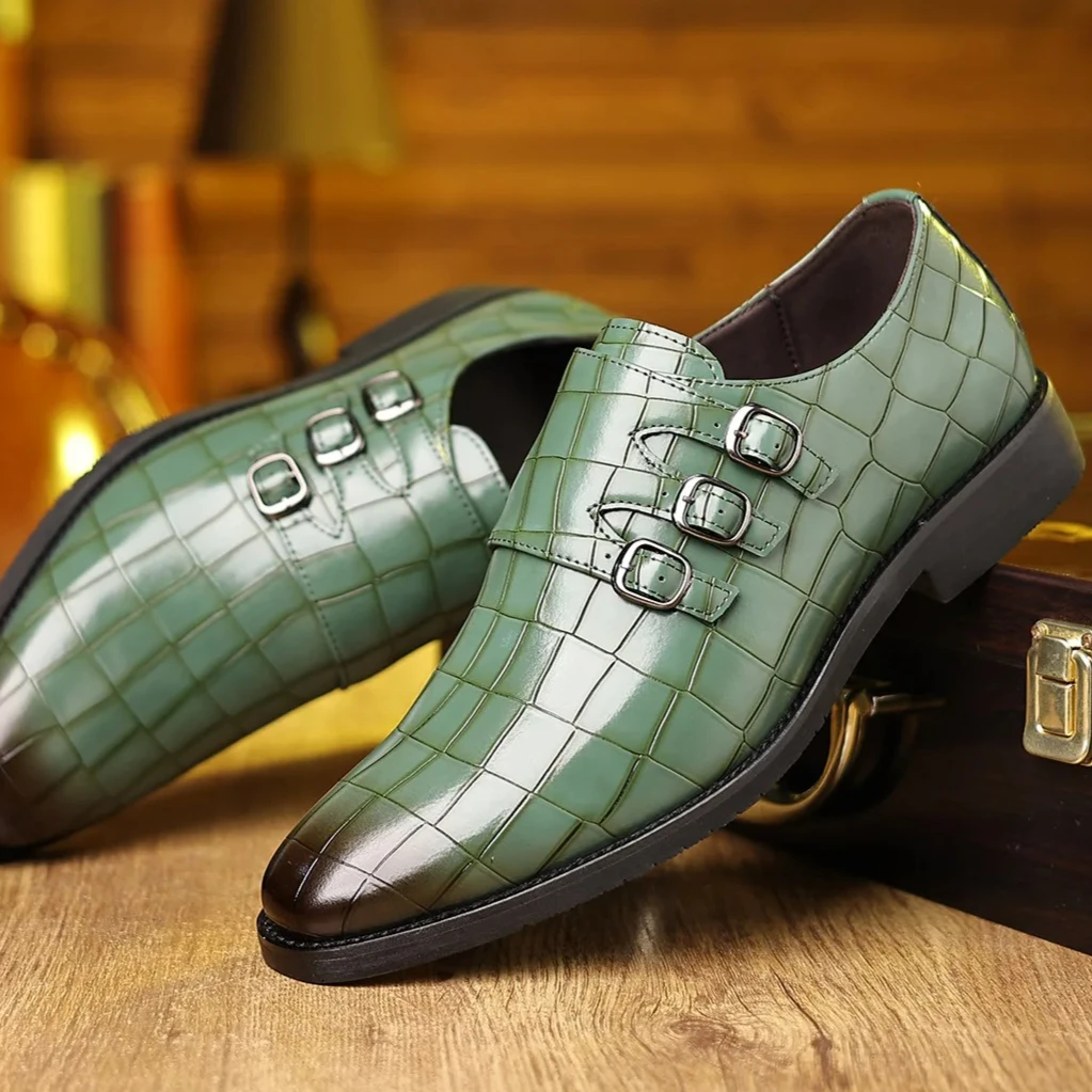 

Новые мужские кожаные повседневные туфли в британском стиле с каменным узором, деловые повседневные модельные туфли с острым носком