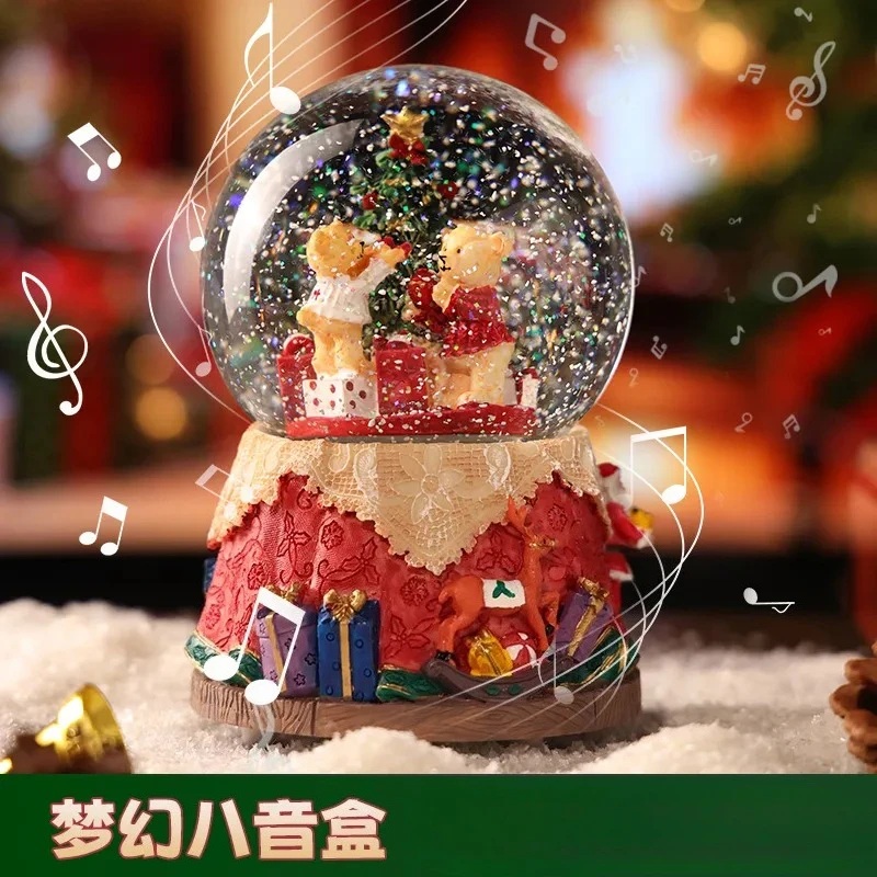 1 Gift Crystal Ball Night Light Music Box for Girls and Boys Birthday Gift Christmas Ornament
