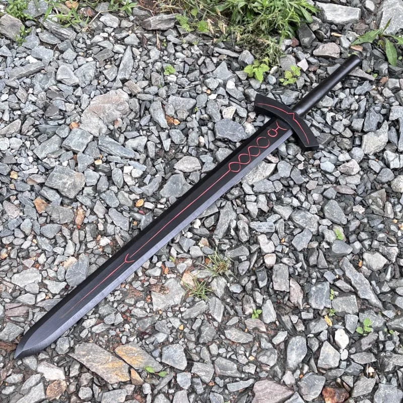 

114cm Cosplay Fate Stay Night Saber Arthur Pendragon Black White Excalibur Wooden Sword Weapon Costume Party Stage Anime Show