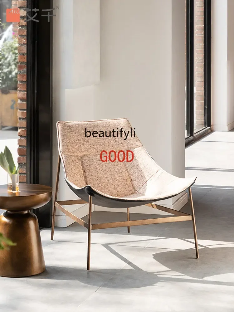 بسيطة الحديثة غرفة المعيشة مقعد واحد أريكة كرسي النسيج المعدني مقعد دراسة كسول كرسي الاستجمام ضوء الفاخرة