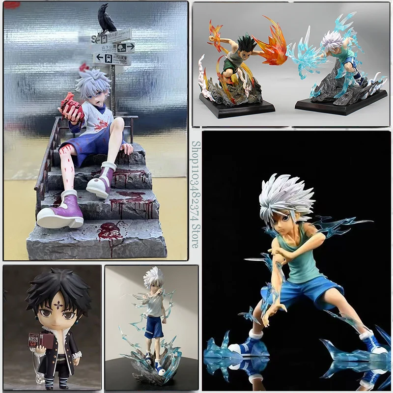 

Anime Chrollo Lucilfer Figures HUNTER×HUNTER Gon Freecss Action Figure Gk Killua Zoldyck Figurine Hisoka Statue PVC Toys Gift