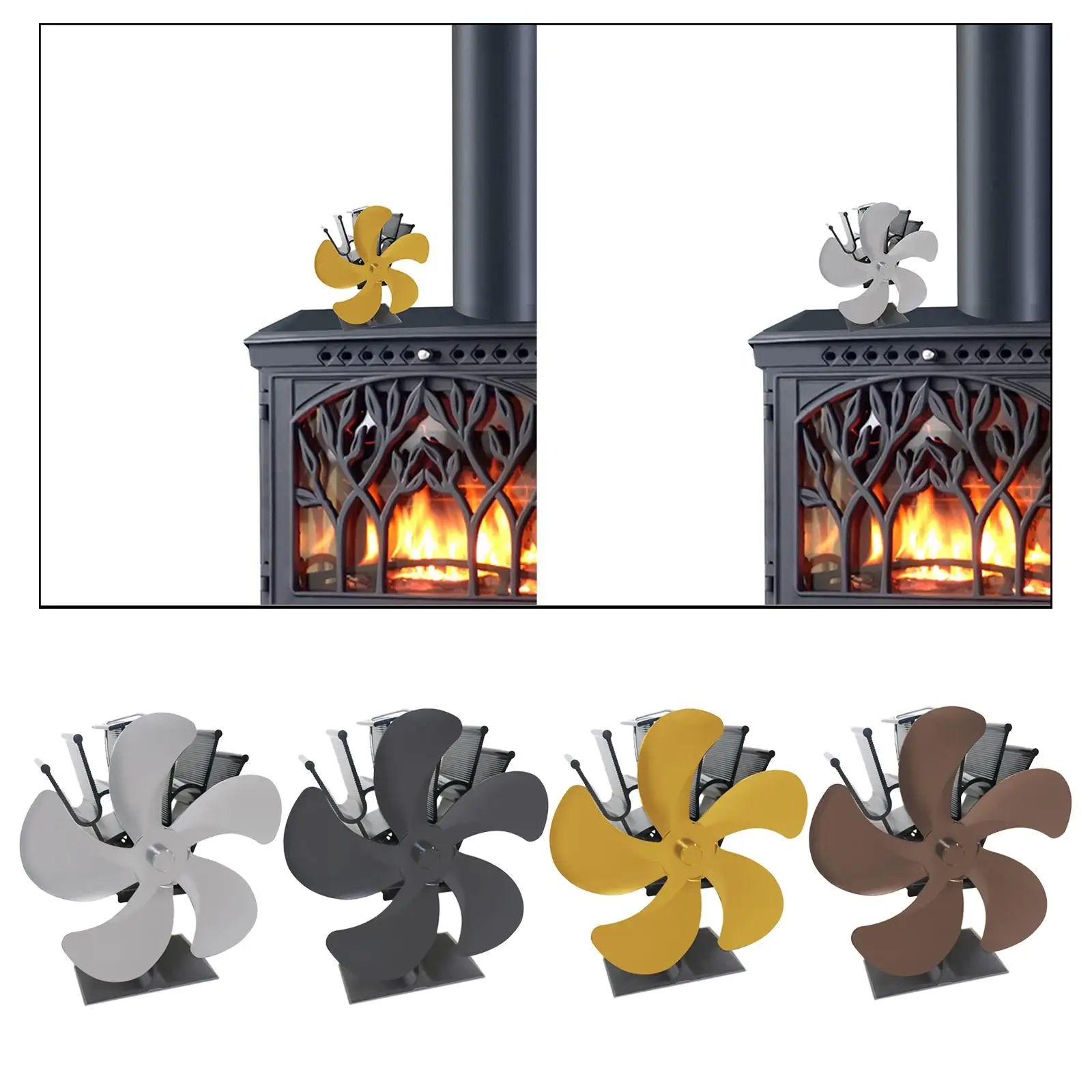 

5 Wood Burning Stove Silent Motors Circulates Warm/Heated Stove Fan