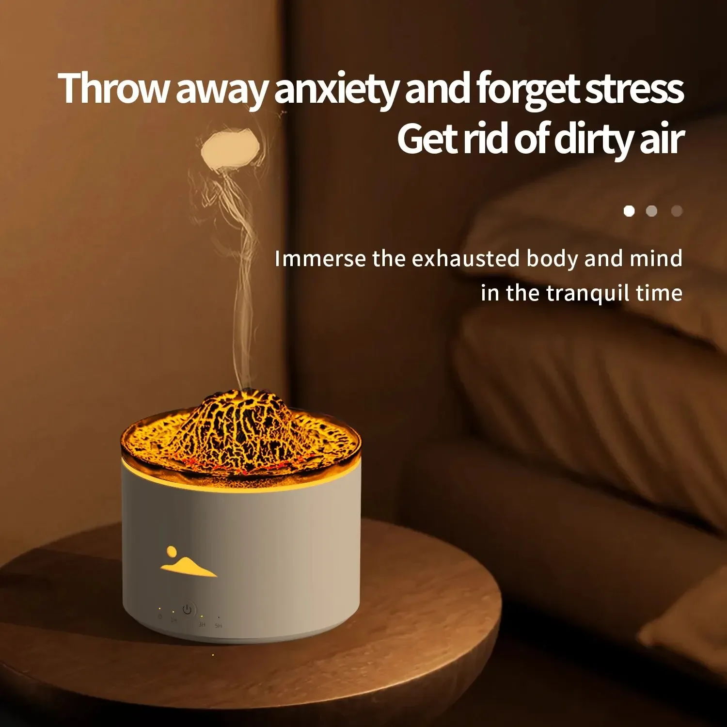 Plug in Volcano Aromatic Diffuser 230ml Cool Mist Aromatherapy Essential Oil Diffuser 3-speed timer for Home Car Room Fragrance