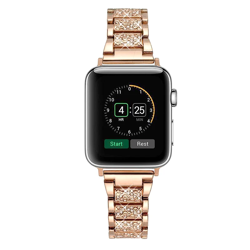 Pasek do zegarka Apple Series 7 6 5 4 3 2 1 damski damski pasek diamentowy do paska Watch 45MM 41MM 42MM 40MM bransoleta ze stali nierdzewnej