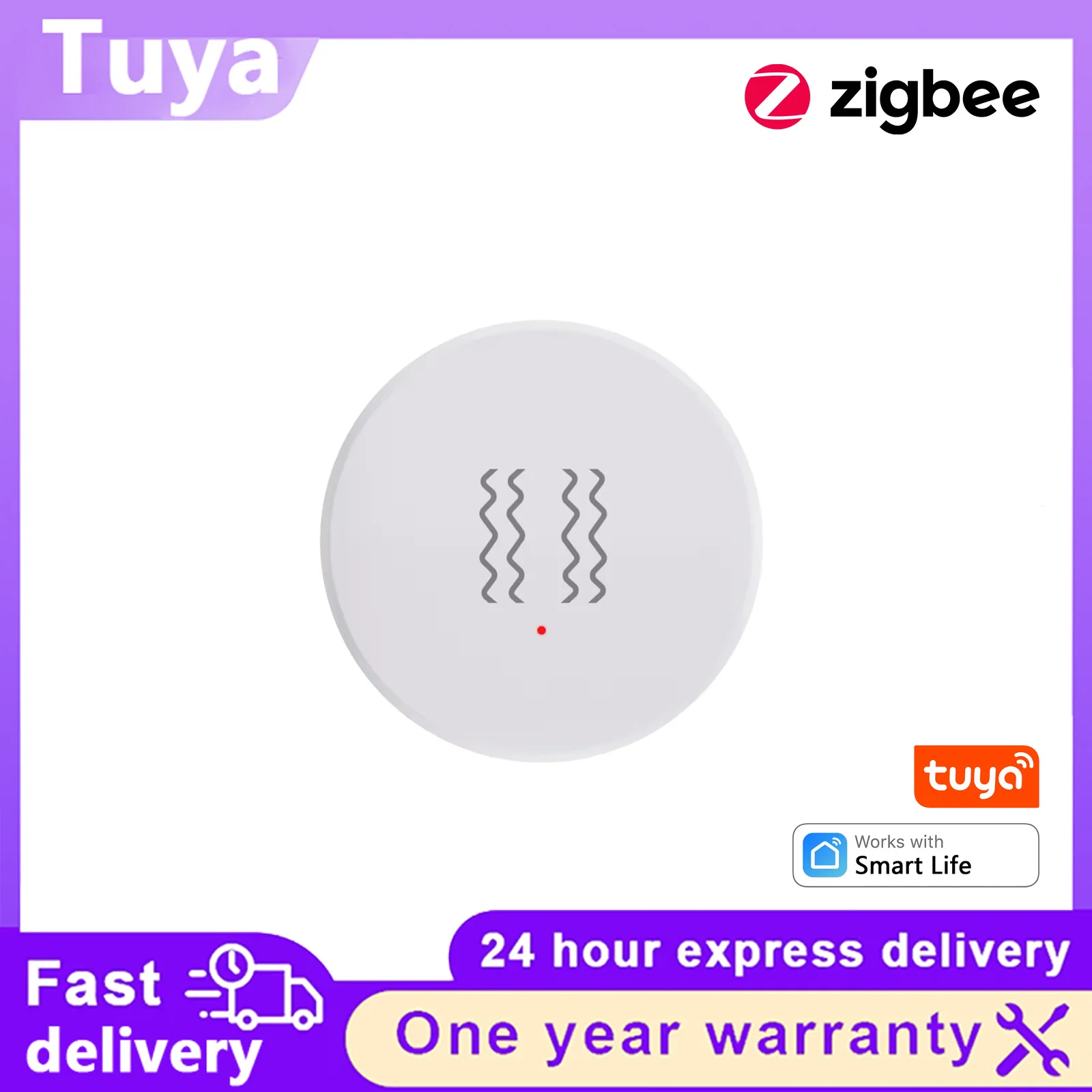 Tuya Zigbee Vibration Sensor Smart Tilt Motion Detector 3‑Axis Real‑Time Monitoring Door Window Shock Alarm Smart Life APP
