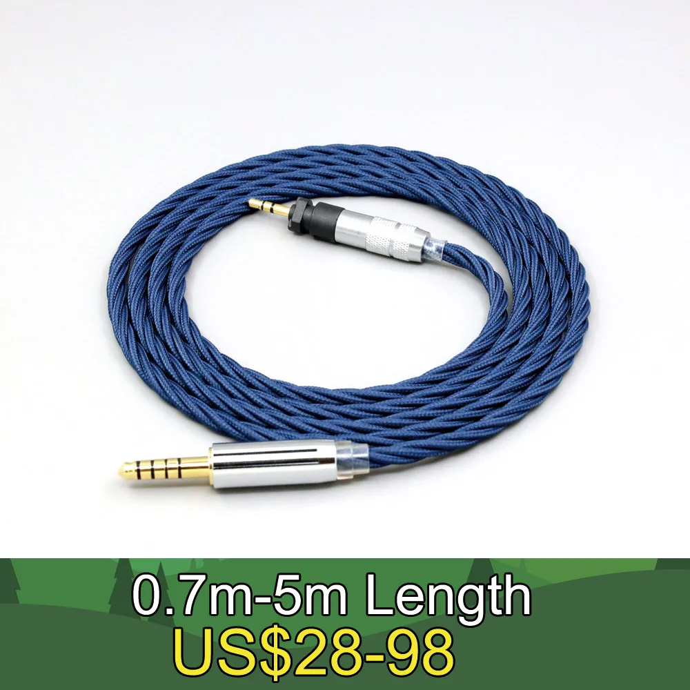 

99% Pure Silver OCC Graphene Alloy Full Sleeved Earphone Cable For Shure SRH840 SRH940 SRH440 SRH750DJ Philips SHP9000 LN008585