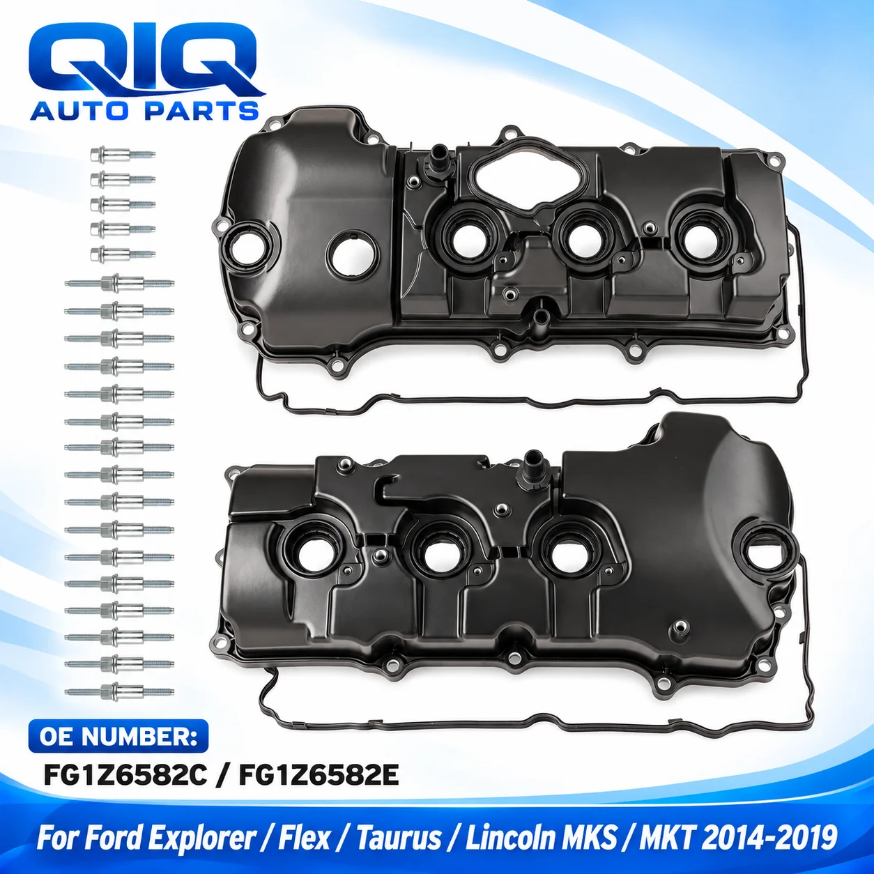 A Pair Cylinder Head Valve Cover Left Right & Gasket For Ford Explorer 2015-2019 3.5L EcoBoost Taurus Flex FG1Z6582C FG1Z6582E
