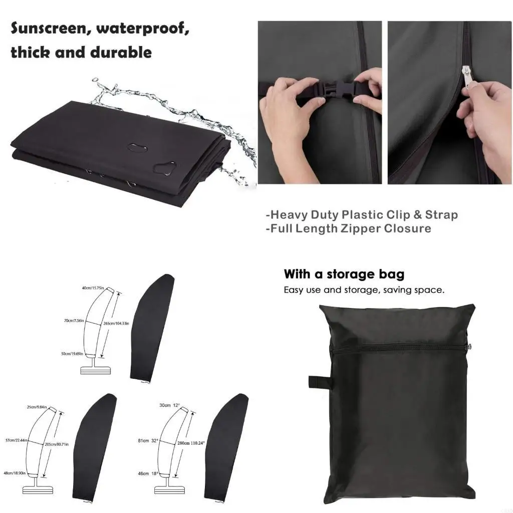 

Waterproof Heavy Duty Umbrella Cover For Outdoor Use Protects From Rain And Snow C5AD