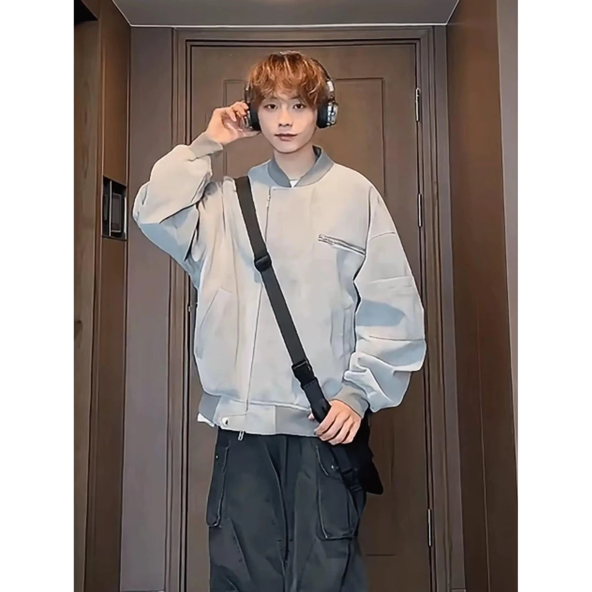 

Cleanfit ort Jaet из искусственной кожи для мужчин, весна-осень, американский ретро воротник-стойка, бейсбольный orm, высококачественное ощущение крутости...