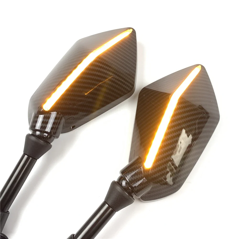 2Pcs/Pair Motorcycle Rearview Mirror Scooter Motocross Rearview Mirrors Electrombile Back Side Convex Mirror 8/10mm Carbon Fiber