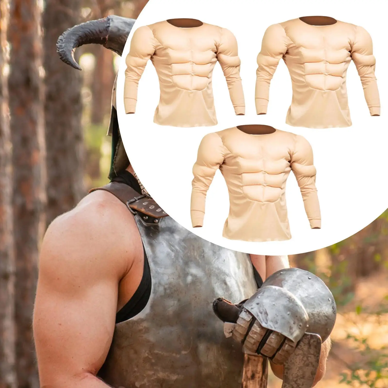 

Muscle Shirt Costume Soft Body Builder Clothes for Cosplay Themed Party New Year