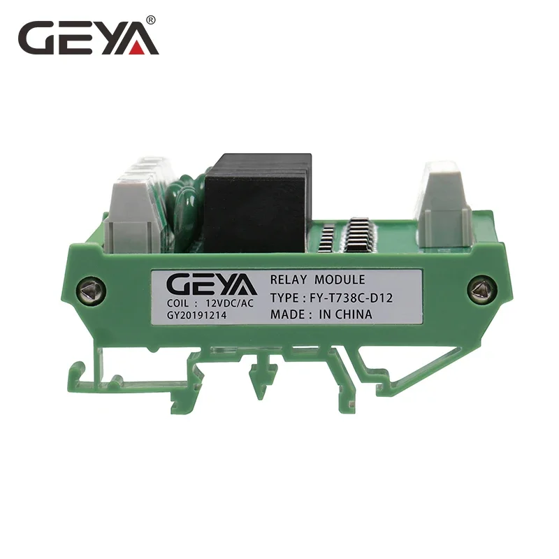 GEYA 8 Channel Interface Relay Module 5VDC 12VACDC 24VACDC DIN Rail Panel Mount for Automation PLC Board