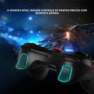 Gaminee جهاز تحكم لعبة بلوتوث لاسلكي للكمبيوتر الشخصي صندوق الهاتف المحمول التلفزيون الكمبيوتر اللوحي عصا التحكم Gamepad حامل لوحة التحكم 8 لوحة مبيعات رئيسية لجهاز استقبال Denon - No3