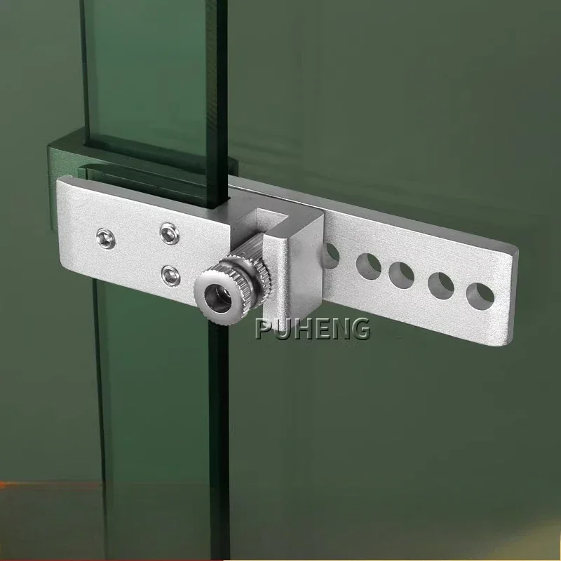 1 Set of Zinc Alloy Shower Room Sliding Door Lock Glass Screen Partition Door Buckle Double Sliding Door Lock Limit Buckle