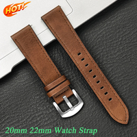 20mm 22mm Leather Strap for Samsung Galaxy Watch7 6 5 4 40/44mm 6/4 Classic Replacement Bracelet for Huawei Watch 3 4Pro GT3 GT2