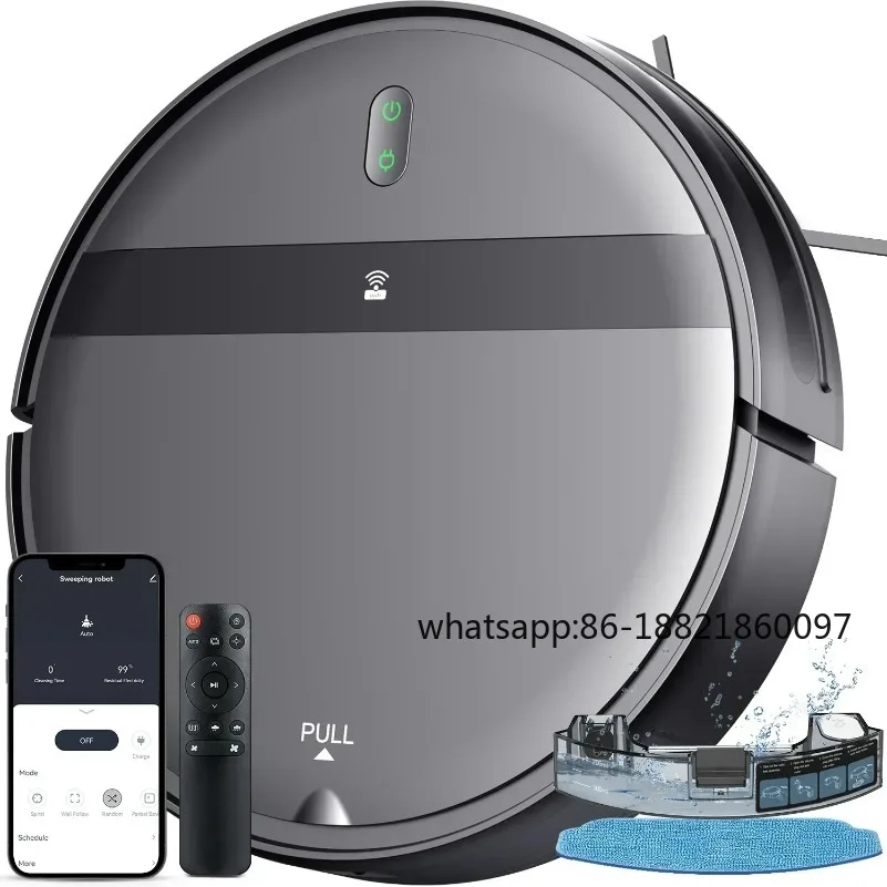 

3 in 1 wet and dry household wireless cleaning robot black sweeping mopping robot vacuum cleaner