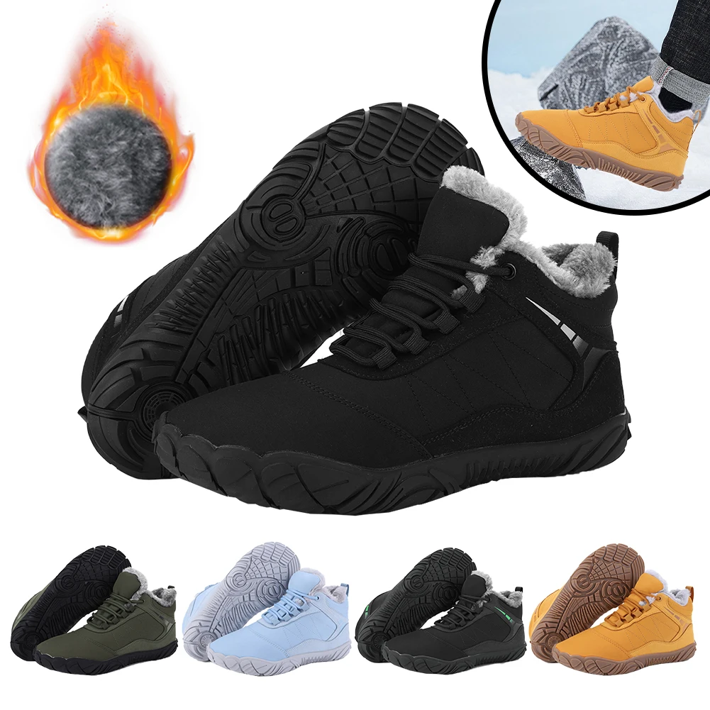 

Зимние ботильоны для мужчин и женщин, повседневная обувь Snow Barefoot, уличная рабочая обувь или треккинговые альпинистские рабочие высокие зимние ботинки до щиколотки