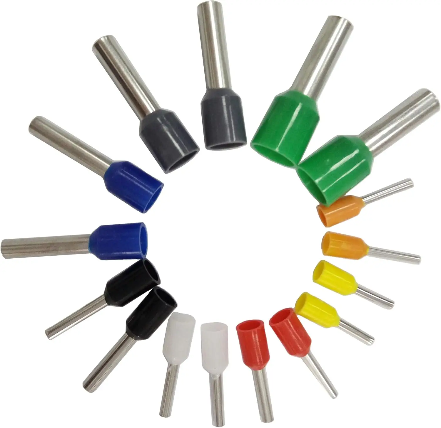 300-teiliges Sortiment Aderendhülsen-Draht-Kupfer-Crimpverbinder, Kabelklemmen-Set, Nylon-isolierte Kabel-Pin-Endklemme AWG 22-10 Kit