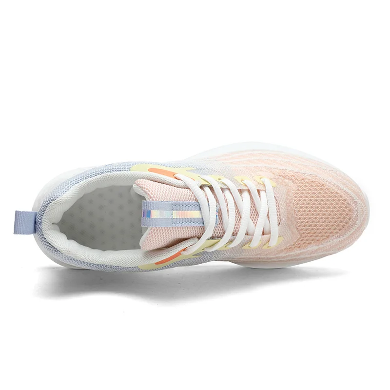 Lightweight Women's Running Sneakers Fashion Knitted Trainers Breathable Non-Slip Casual Sports Shoes for Jogging Walking