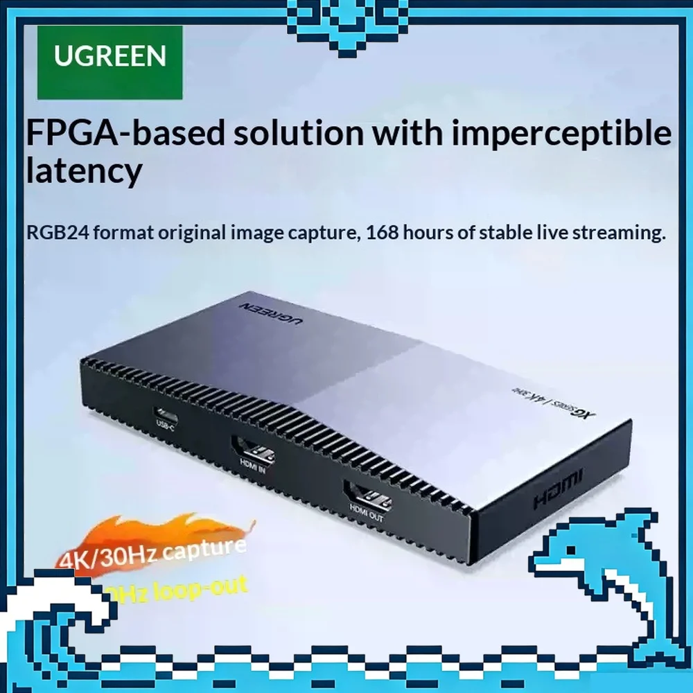 UGREEN XG501-65518 HDMI Video Capture Card FPGA RGB24 Direct Recording for Camera PC Streaming