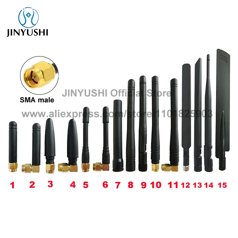 2 uds 433Mhz antena Lora módulo receptor transmisor externo de largo alcance antena SMA macho flexible 433M