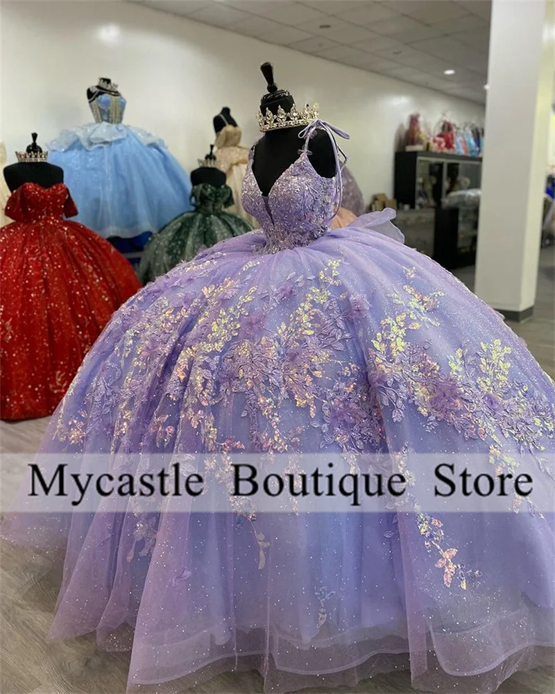 New Arrivals Lavender Flowers Quinceanera Dresses 2025 Ball Gown Appliques Lace Sweet 16 Dress Customized Vestidos De 15 Años