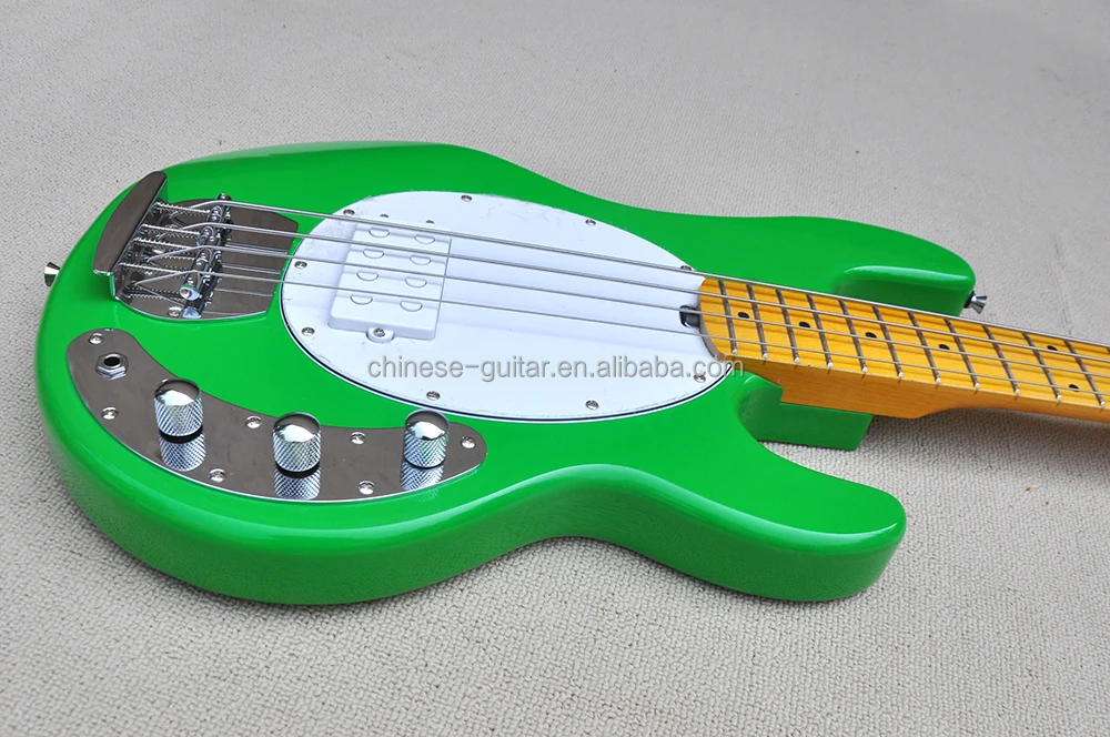 Flyoung Green Electric Bass Guitar with 4 Strings Maple Fretboard Factory Custom Made