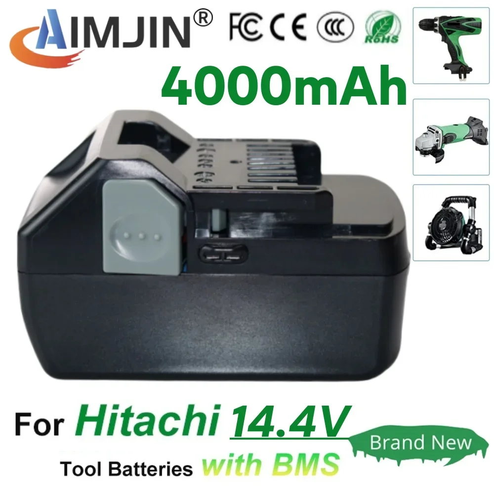 

100% New For Hitachi 14.4V 4000mAh Li-ion Rechargeable Battery for HITACHI BSL1430 BSL1440 BSL1450 BSL1460 Power Tools Batteries