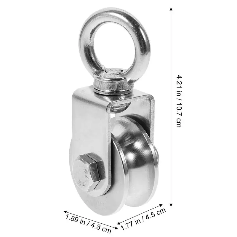 U Type Swivel Pulleys 304 Stainless Steel Duplex Bearing Super-Silent Detachable 360 Degree Rotation Heavy Duty Traction Wheel