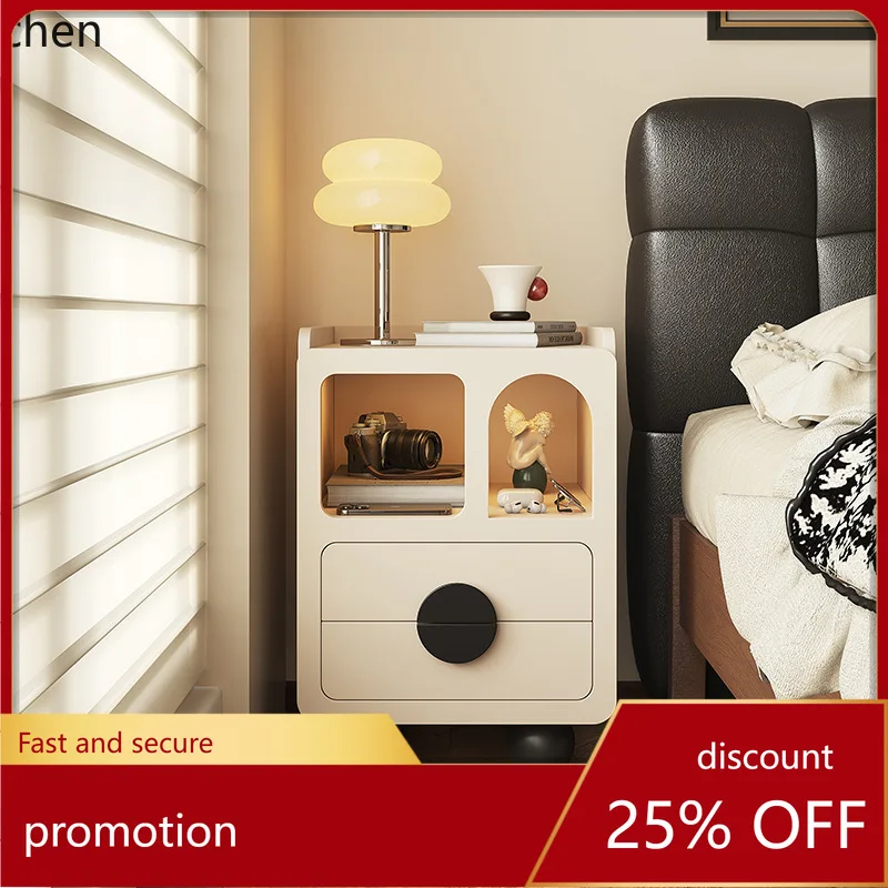 ZML Bedside Cabinet Ultra Narrow Storage Cabinet Small Apartment Household Solid Wood Storage Cabinet