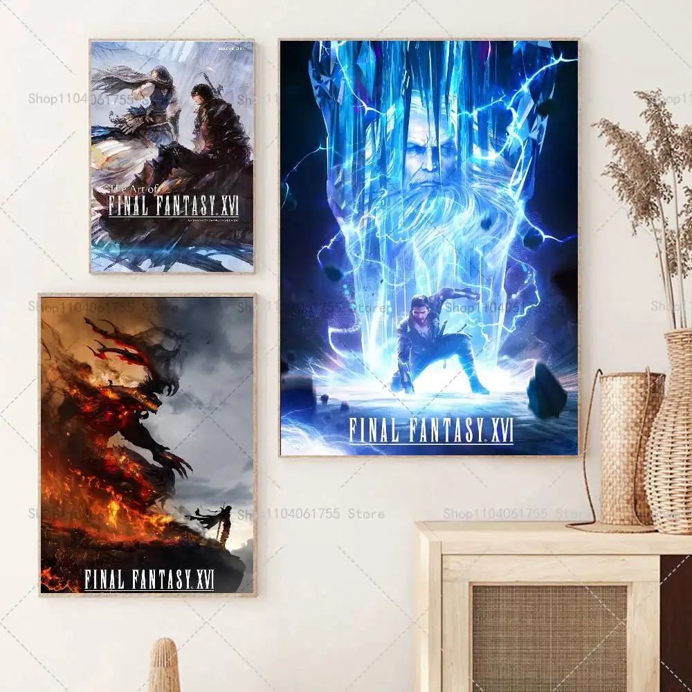 Final Fantasy XVI Game  Posters High Quality Self-adhesive Wall Art Decorations Color Prints Sticky