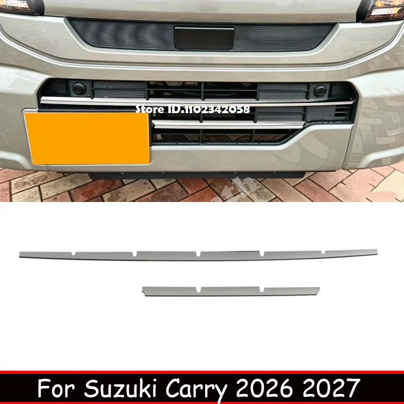 For Suzuki Carry 2026 2027 Stainless Steel Front Lower Bumper Grille Trim Molding Cover Decoration Strip Exterior Accessories