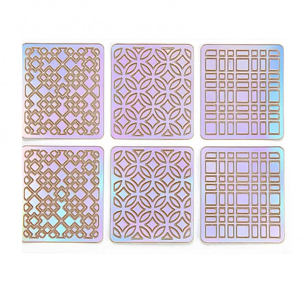 24Pcs/Set Stamping Nail Art Hollow Templates Airbrush Stencils Stickers,Laser Silver Stamp Plates Guide Manicure Tools