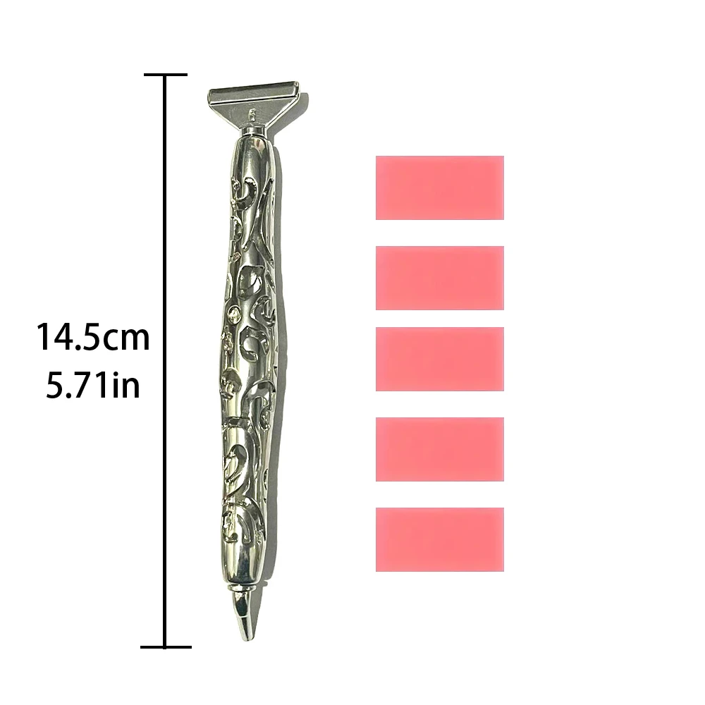 HOMFUN Diamond Painting Metal Alloy Pen Kit, Point Drill Tool Accessories with Clay, 5D DIY Embroidery Cross Stitch Crafting Set