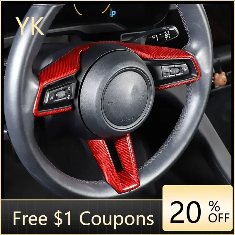 

For Porsche 911 2019 2020 2021 2022 2023 Real Carbon Fiber Car Steering Wheel Frame Cover Trim Interior Car Accessories