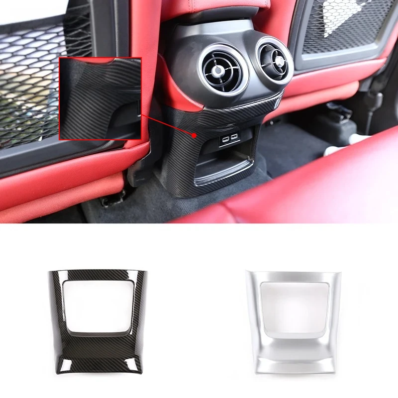 Rear AC Outlet Frame Trim Sticker Back Seat Air Vent Panel Lower Cover Car Accessories For Alfa Romeo Stelvio 949 2017-2020