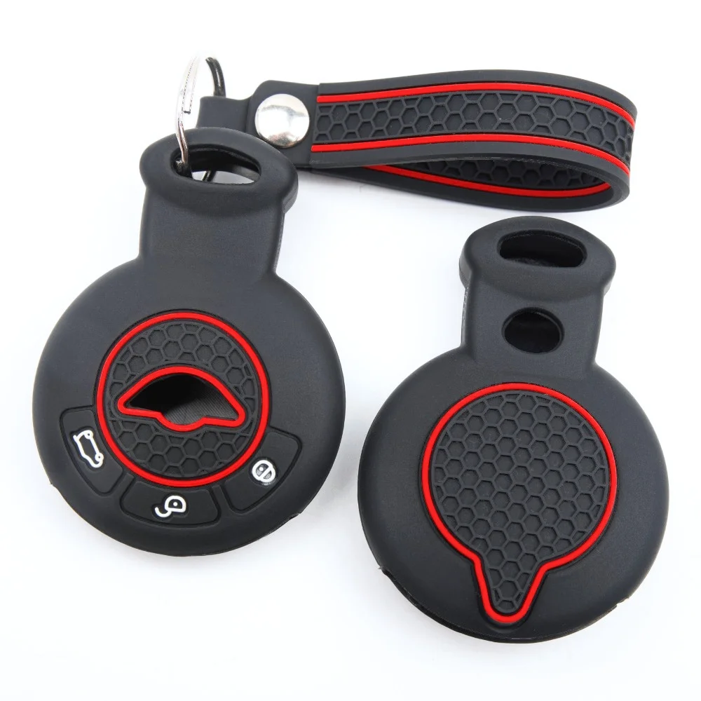 Protective Silicone Key Cover For BMW Mini Cooper Clubman Countryman Paceman Roadster R56 R57 CAS3 with slim wrist strap