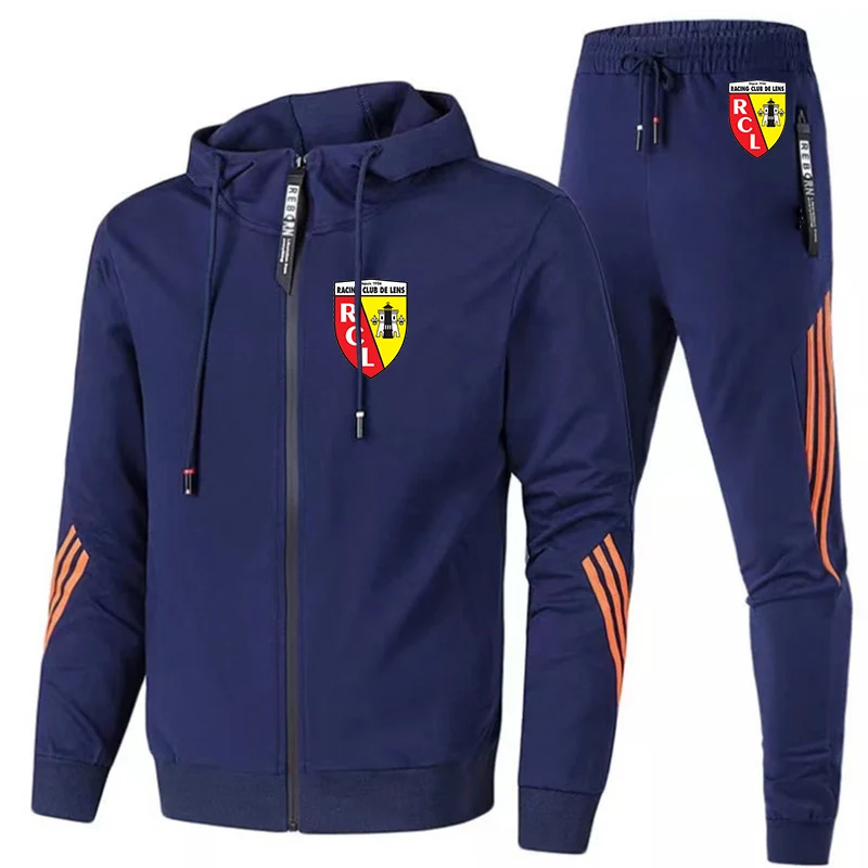 Euro Club Rc Lens Printed Men Casual Set Spring Autumn New Sportswear Hoodies+Pants 2PCS Sets Hip Hop Street Loose Tracksuits