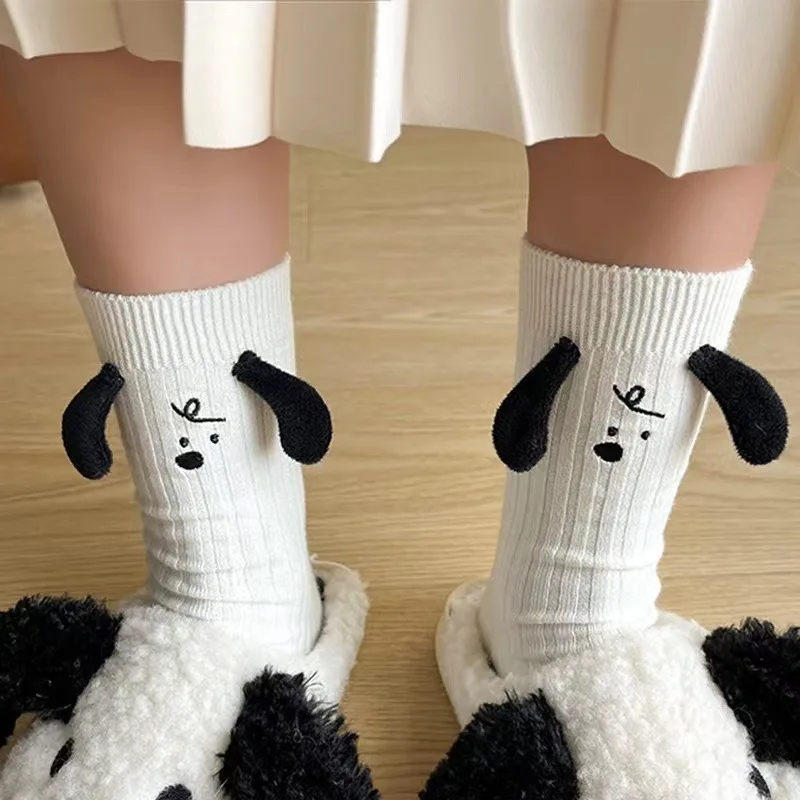 

Creative Cartoon Snoopyed Cute Socks White Sports Socks Mid Calf Stocking Anime Cartoon Cute Ins Birthday Gifts Girlfriend Gifts
